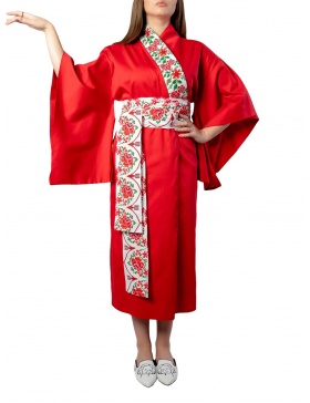 Akai Red Hana Kimono